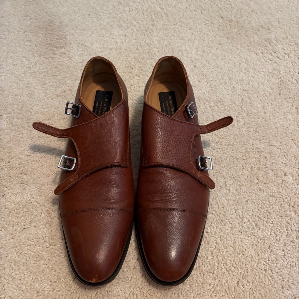 Men's Classic Brown Double Monk Strap Oxfords by Too Boot New York